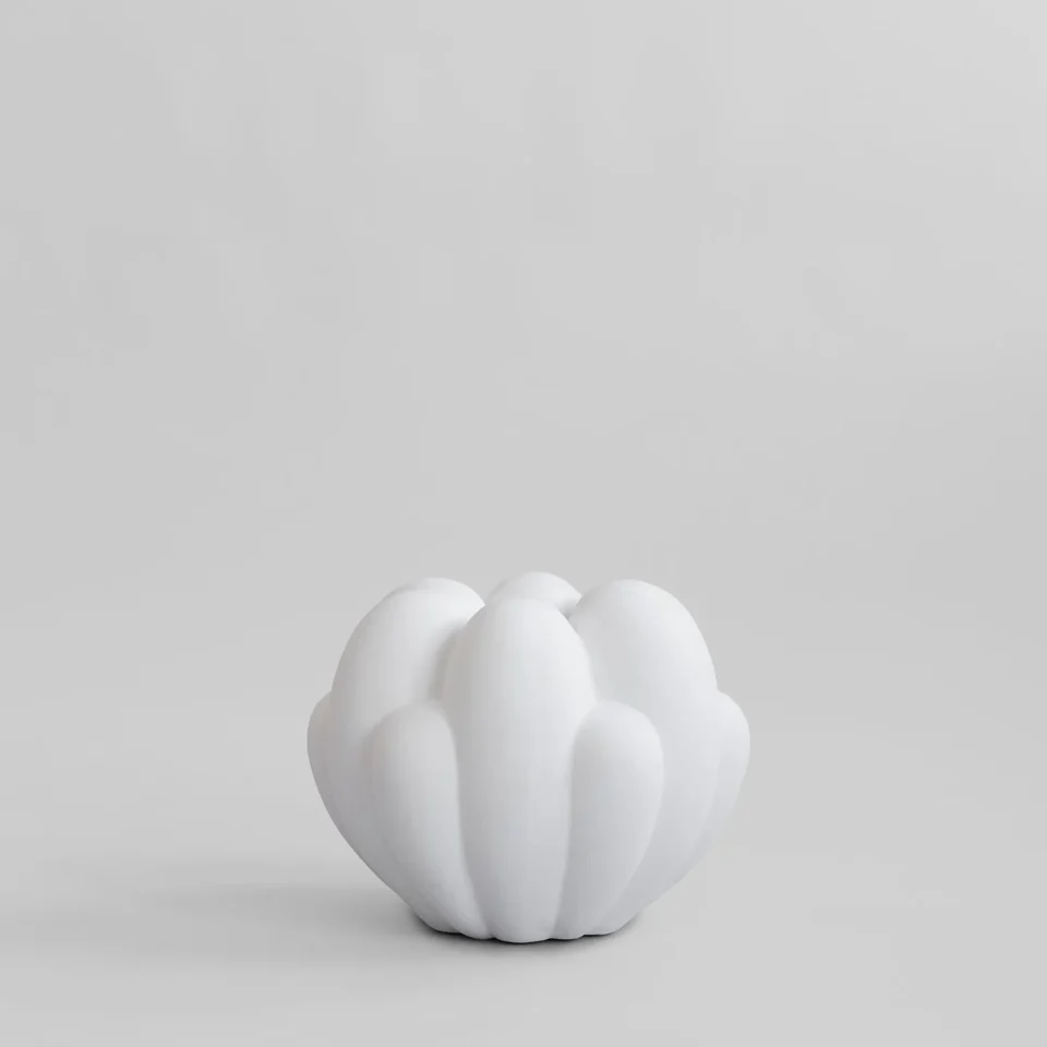 綻放花瓶,小 - 骨白色